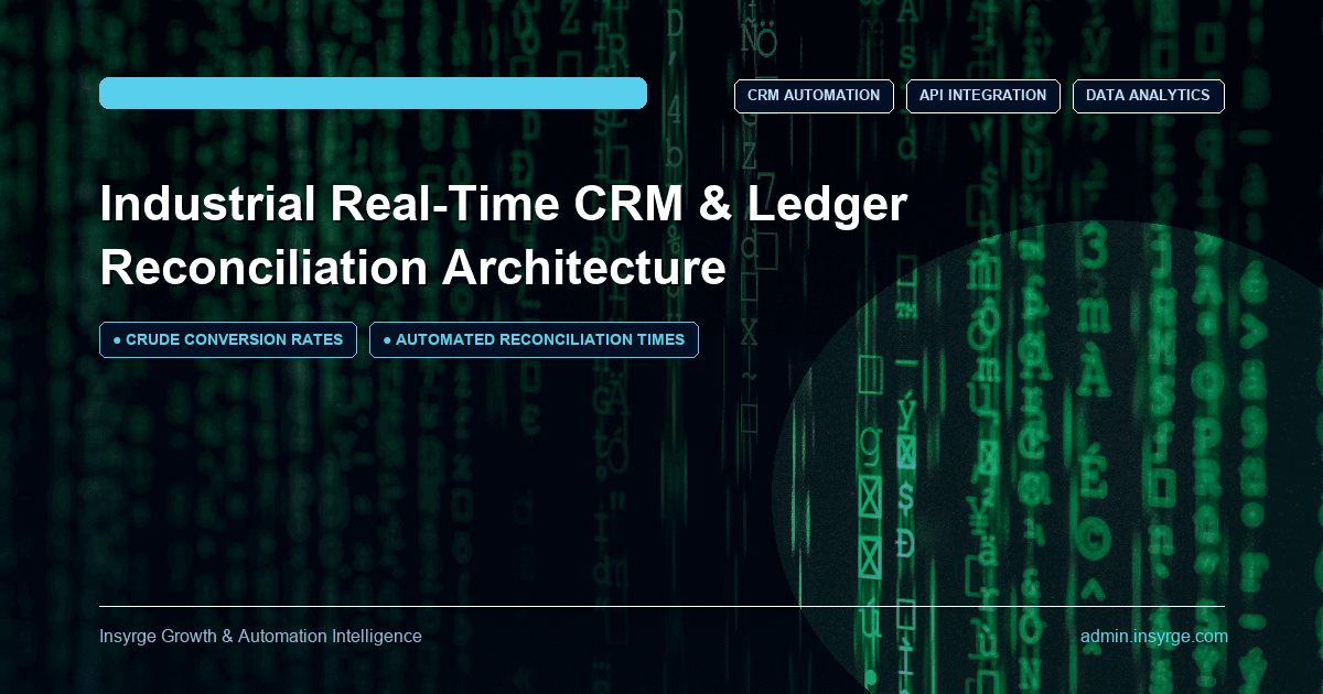 Industrial Real-Time CRM & Ledger Reconciliation Architecture