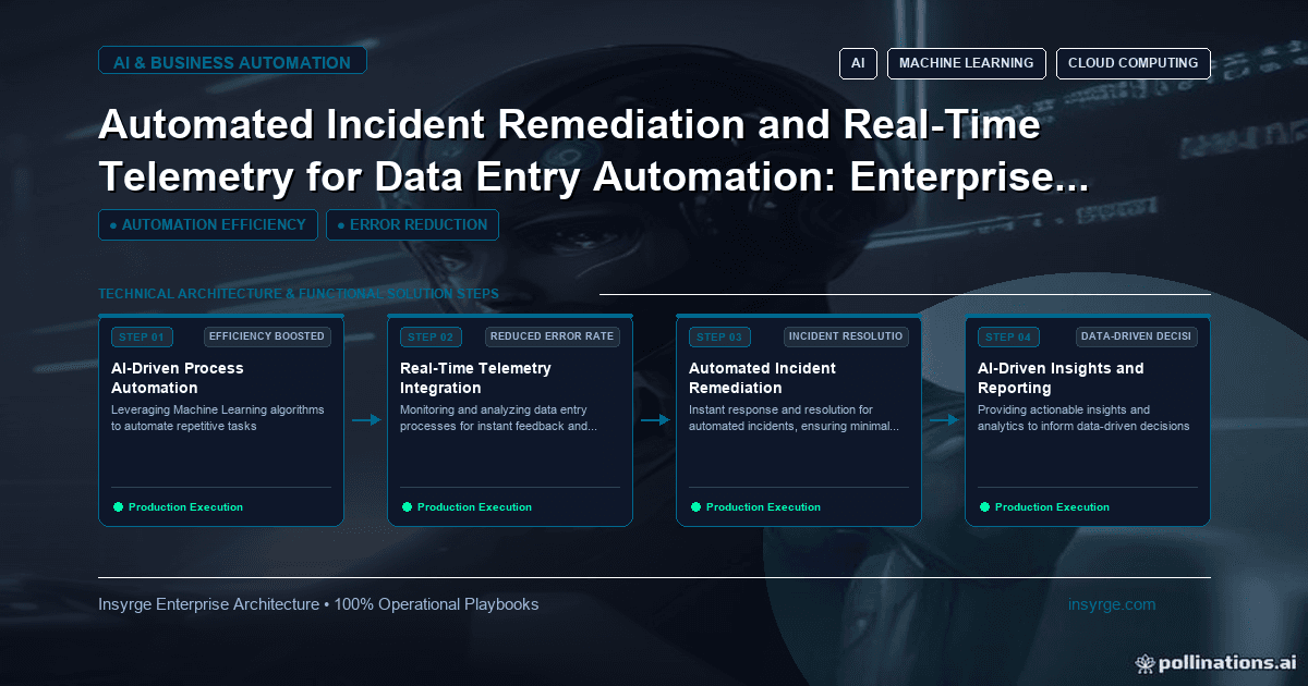Maximize Efficiency with Automated Incident Remediation and Real-Time Telemetry: A Comprehensive Enterprise Architecture Playbook