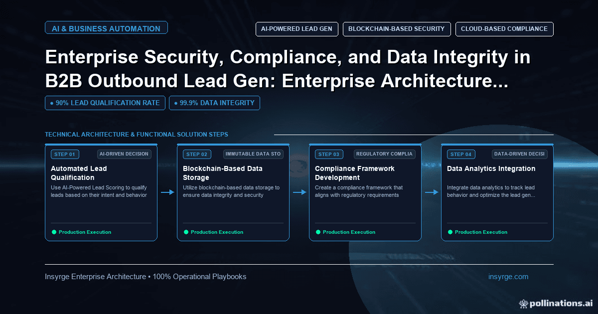 Mastering Enterprise Security, Compliance, and Data Integrity in B2B Outbound Lead Generation: A Comprehensive Enterprise Architecture Playbook: The Complete Enterprise Guide [2026]