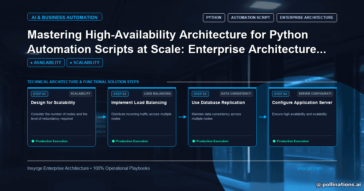Mastering High-Availability Architecture for Python Automation Scripts at Scale: Enterprise Architecture Playbook [2026]