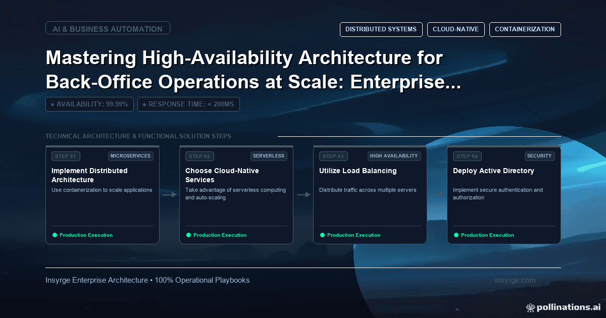 Mastering High-Availability Architecture for Back-Office Operations at Scale: Enterprise Architecture Playbook [2026]