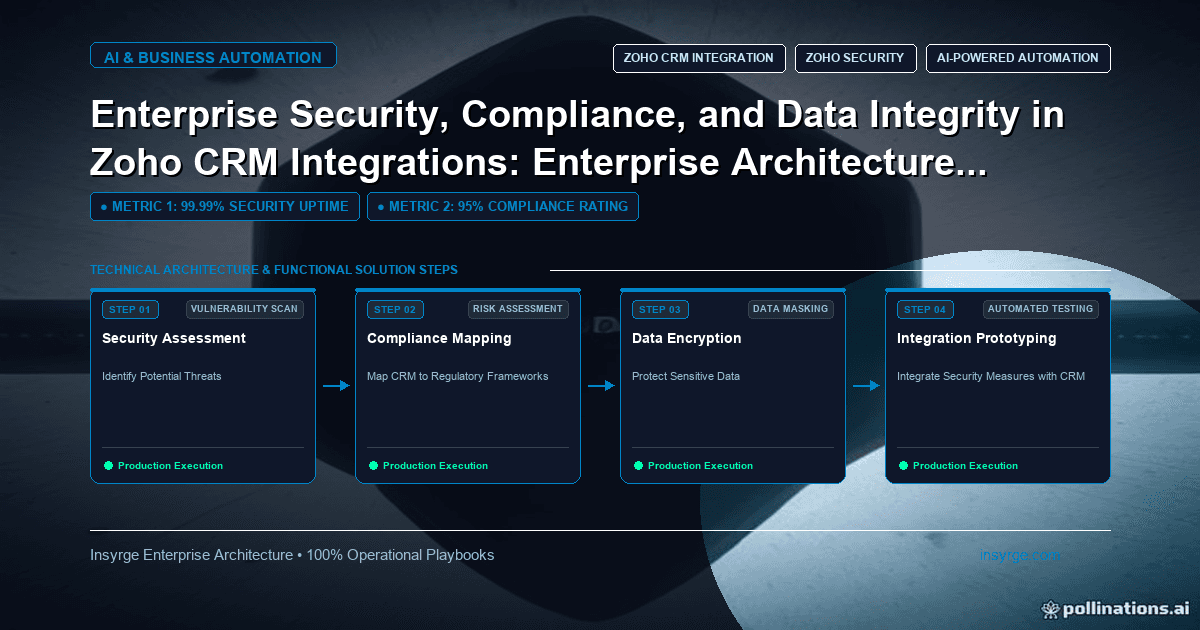 Enterprise Security, Compliance, and Data Integrity in Zoho CRM Integrations: A Comprehensive Enterprise Architecture Playbook