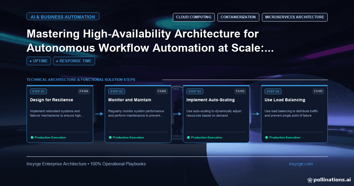 Mastering High-Availability Architecture for Autonomous Workflow Automation at Scale: Enterprise Architecture Playbook 2026: The Complete Enterprise Guide [2026]