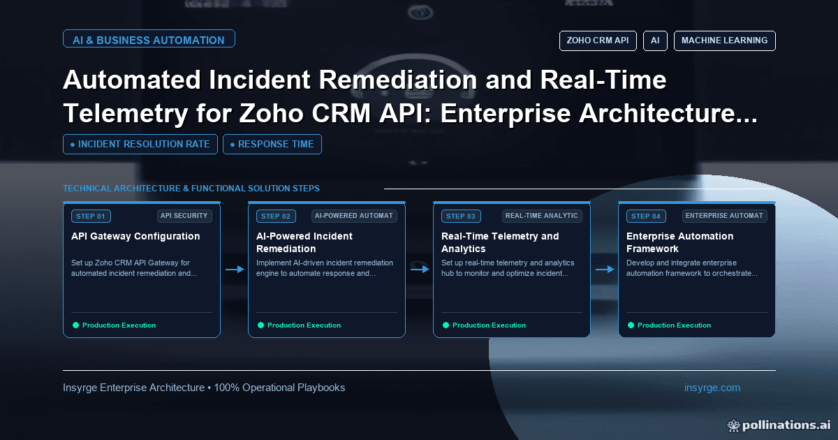 Automated Incident Remediation and Real-Time Telemetry for Zoho CRM API: Enterprise Architecture Playbook [2026]