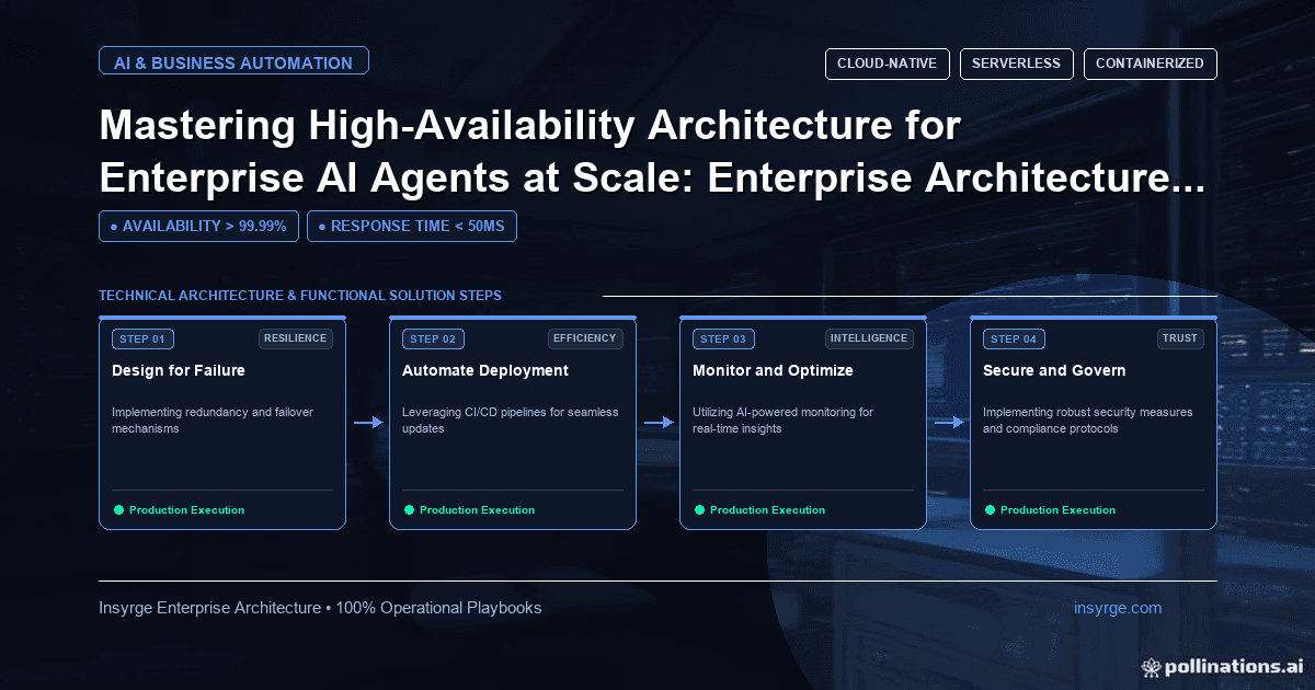 Mastering High-Availability Architecture for Enterprise AI Agents at Scale: A Comprehensive Enterprise Architecture Playbook for 2026